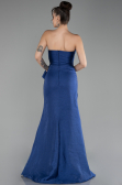 Navy Blue Strapless Slit Long Prom Gown ABU4247