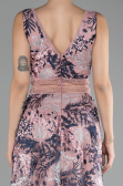 Powder Color Sleeveless Long Embroidered Evening Dress ABU4244