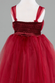 Burgundy Long Girl Dress ABU3031