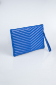 Sax Blue Leather Evening Bag KC413