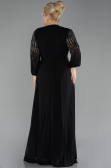 Long Black Chiffon Plus Size Evening Gown ABU4257