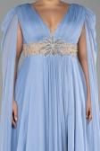 Long Light Blue Plus Size Engagement Dress ABU4259