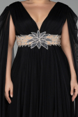 Long Black Plus Size Engagement Dress ABU4259