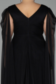 Long Black Plus Size Engagement Dress ABU4259