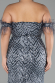 Long Anthracite Plus Size Evening Dress ABU4149