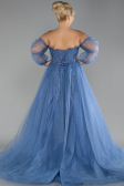 Long Indigo Plus Size Haute Couture Dress ABU3617