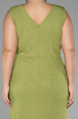 Pistachio Green Midi Oversized Evening Dress ABK1752