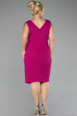 Fuchsia Midi Oversized Evening Dress ABK1752