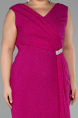 Fuchsia Midi Oversized Evening Dress ABK1752