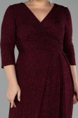 Burgundy Long Plus Size Evening Dress ABU3504