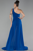 Sax Blue Long Chiffon Party Evening Jumpsuit ABT116