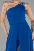 Sax Blue Long Chiffon Party Evening Jumpsuit ABT116