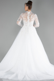 White Laced Long Sleeve Helen Wedding Dress ABU4290