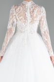 White Laced Long Sleeve Helen Wedding Dress ABU4290