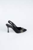 Black Laser Cut Evening Shoe MJ4101