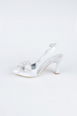 Silver Satin Evening Shoe MJS4100