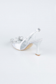 Silver Satin Evening Shoe MJS4100
