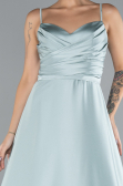 Mint Long Satin Evening Dress ABU1601