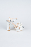 Silver Laser Cut Evening Shoe MJL2331
