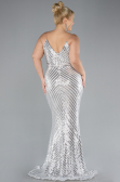 Beige Long Plus Size Evening Dress ABU1661