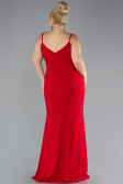 Red Straps Long Plus Size Evening Gown ABU4300