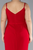 Red Straps Long Plus Size Evening Gown ABU4300