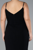 Black Straps Long Plus Size Evening Gown ABU4300