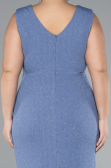 Indigo Midi Plus Size Evening Dress ABK1492