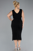 Midi Black Plus Size Evening Dress ABK1492