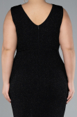 Midi Black Plus Size Evening Dress ABK1492