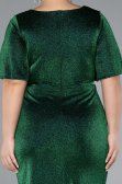 Emerald Green Midi Plus Size Cocktail Dress ABK1942