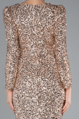 Gold Long Sleeve Slit Sequined Evening Gown ABU4329