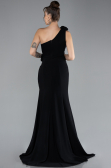 Black One Shoulder Slit Evening Gown ABU4381