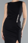 Black Sleeveless Slit Midi Party Dress ABK2169