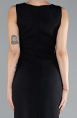 Black Sleeveless Slit Midi Party Dress ABK2169