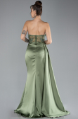 Olive Drab Long Satin Evening Dress ABU4366