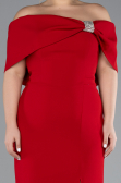Long Red Plus Size Evening Gown ABU3945