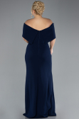Long Navy Blue Plus Size Evening Gown ABU3945