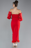 Red Midi Invitation Dress ABK1796