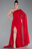Long Red Chiffon Formal Plus Size Dress ABU4407