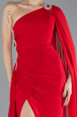 Long Red Chiffon Formal Plus Size Dress ABU4407