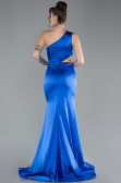 Long Sax Blue Satin Prom Gown ABU4409