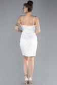 Mini White Satin Cocktail Dress ABK2174