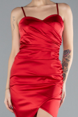 Mini Red Satin Cocktail Dress ABK2174