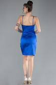 Mini Sax Blue Satin Cocktail Dress ABK2174