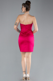 Mini Fuchsia Satin Cocktail Dress ABK2175