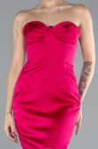 Mini Fuchsia Satin Cocktail Dress ABK2175