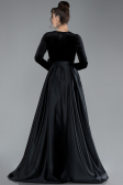Long Black Velvet Evening Dress ABU1523