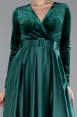Emerald Green Long Velvet Evening Dress ABU1523