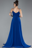 Long Sax Blue Chiffon Prom Gown ABU4412
